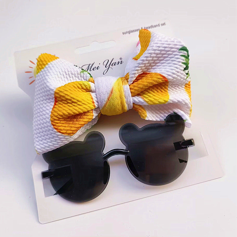 Kids Sunglasses And Fruit-Print Hairband Set