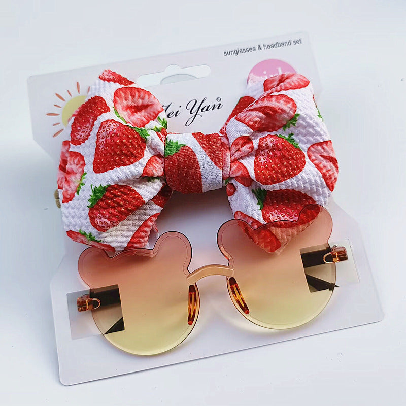 Kids Sunglasses And Fruit-Print Hairband Set