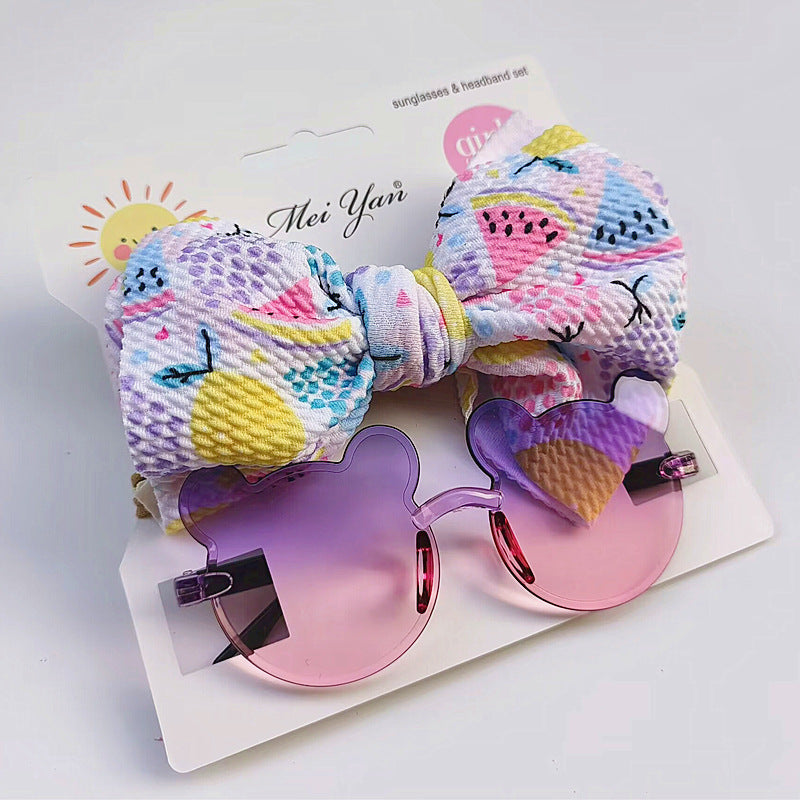 Kids Sunglasses And Fruit-Print Hairband Set